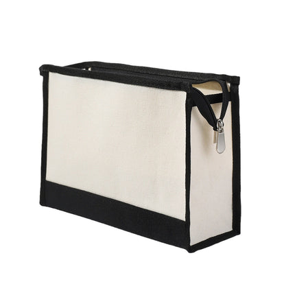 Cross-border Hot-selling Canvas Shoulder Bag Cosmetic Case Bag Contrast Printed Portable Zipper Clutch Bag Storage Case