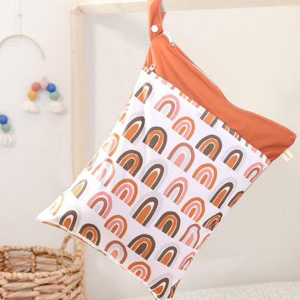 Ins Baby Room Decoration Rainbow Storage Dustproof Hanging Bag Baby Diaper Bag Wetbag Dry and Wet Separation 30*40