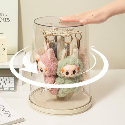 Labubu Pendant Display Box Rotating Transparent Labubu Plush Doll Doll Blind Box Storage Display Stand