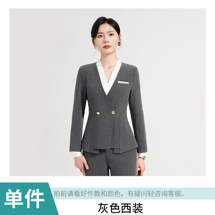 Jewelry Store Work Clothes Women's Autumn and Winter Temperament Goddess Fan Gan Practice Work Clothes OL Formal Occasion Professional Formal Suit Dress