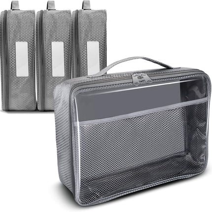 2025 Cross-Border New Product Amazon Factory Direct Sale Pvc Zipper Mesh Storage Bag Set for Travel Storage