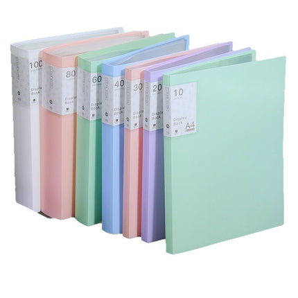Cross-Border A4 Folder Transparent Insert 40 Information Book Test Paper Storage Bag Music Score Office File Folder Binder