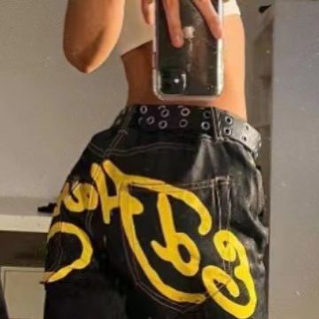 European and American Hip Hop Fashion Brand Summer Casual All-match Slim Look Straight Loose Wide Leg Women's American Style Hot Girl Jeans Micro-elastic