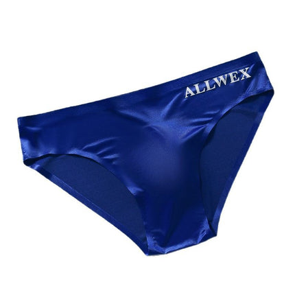 Foreign Trade Low-Waisted Lightweight Briefs Underwear Summer Transparent Letter-Covered Sports Ice Silk Sexy Men's Egg-Covered Breathable