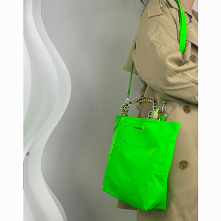 Fluorescent Green Ultra-Light Tote Bag Women's Miyansol New Dopamine Satchel Shoulder Bag Armpit Crossbody Bag
