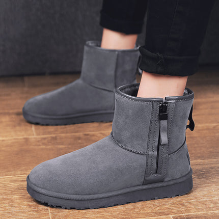 Men's Winter Snow Boots with Fleece Lining, Thickened Cotton Shoes, Korean Style Snow Cotton Shoes, Loafers, Trendy