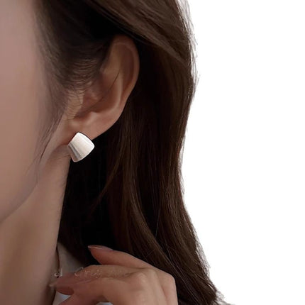 Niche Design Aesthetic Minimalist Metal Stud Earrings for Women 2026 New Popular Style Personality Earrings Internet Celebrity Ear Accessories