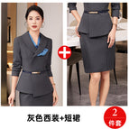 Gray suit + short skirt / S