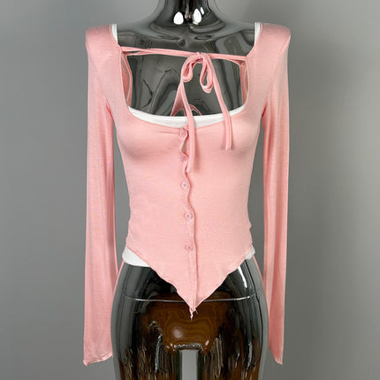 New Products from Dongdaemun, South Korea, Sweet and Desirable ~ Sexy and Feminine Camisole + Lace-Up Thin Cardigan Suit