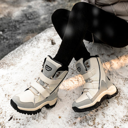 Winter Outdoor Snow Boots for Women Mid-Calf Plus Velvet Warm Mountaineering Travel Shoes Ski Shoes Snow Boots Trendy Shoes