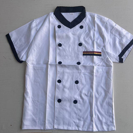 Chef Work Clothes Short-sleeved Men's Summer Breathable Restaurant Kitchen Canteen Restaurant Embroidered Word Kitchen Clothes Long-sleeved