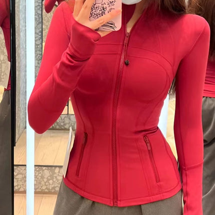 Lu's Slim-Fitting Jacket Defina Stand-Up Collar Jacket Yoga Wear Long-Sleeved Jacket Fitness Running Sports Sun Protection