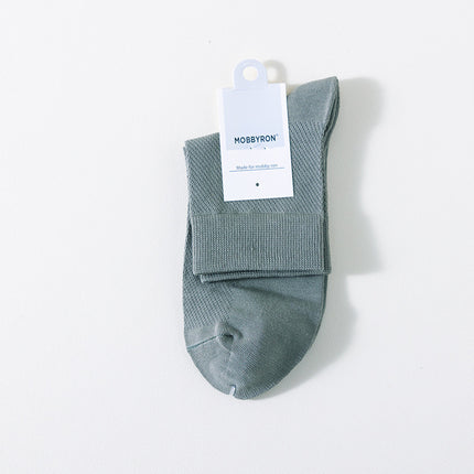 Socks men's solid color cotton socks spring and autumn business tube socks four seasons mesh cotton antibacterial deodorant breathable stockings wholesale