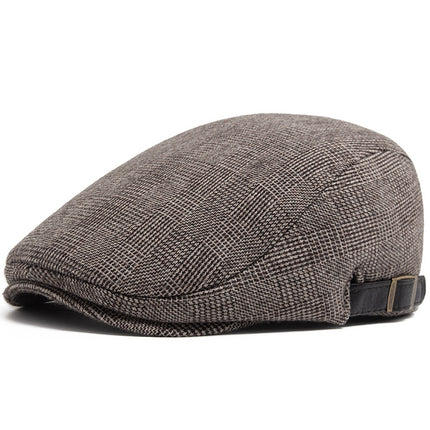 High-grade wool and woolen forward painter hat men's autumn and winter beret retro middle-aged and old peaked cap thick