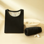 Women-black-round neck-hemming / M