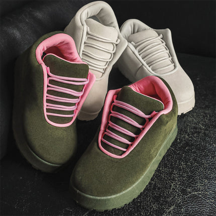 2025 New Fashion Ins Bread Shoes Spring Warm Casual Sports Men's Shoes Niche Big Head Low-top Board Shoes for Men
