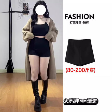 High-Waisted Anti-Exposure Slimming Butt-Lifting Plus-Size Hot Pants Safety Shorts Leggings Shorts for Women Summer Plus Size