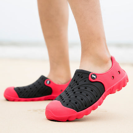 Hole Shoes Men's Summer Baotou Sandals and Slippers Dual-use plus size All-match Soft-soled Garden Shoes Outer Wear Beach Shoes Men's Sandals