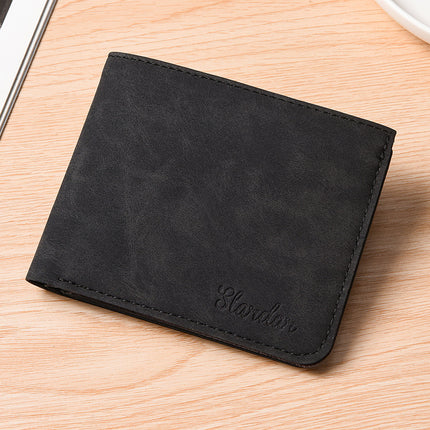 Card Holder Wallet Integrated Men's Ultra-thin Short Wallet Soft Leather Wallet Lightweight Simple Multi-card Bits for Students