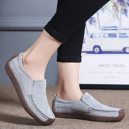 Cross-border women's shoes genuine leather flat heel slip-on casual shoes for teenagers and students nurse shoes pregnant women's mom shoes can be sent on behalf