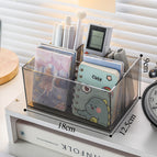 Transparent gray pen holder with 4 compartments [single carton packaging]