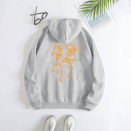 Shang Joker Hooded Sweat Back Skull Dancing Print