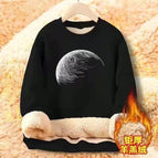 Round neck lambswool sweater-Black-Moon / M