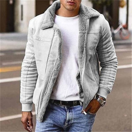 Cross-border Amazon ebaywish European and American foreign trade men's plus size matted velvet version composite leather jacket thick coat