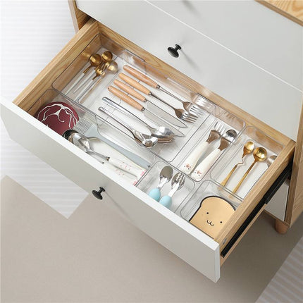 Kitchen Drawer Divider Tableware Storage Box Cabinet Built-In Telescopic Compartment Knife, Fork and Chopsticks Storage Rack Kitchen Utensil Storage