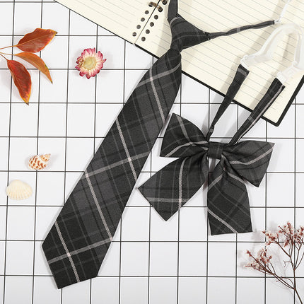 Japanese Plaid JK Tie Tie Set Women's College Style Graduation Photo Free Accessories Korean Style Bow Mariners Suit
