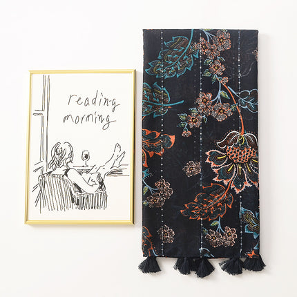 Exotic Style large flower sequin decorative scarf printed scarf cotton and linen feel scarf travel sunscreen beach towel for women