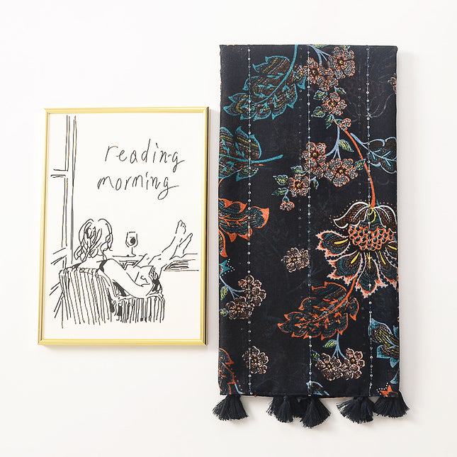 Exotic Style large flower sequin decorative scarf printed scarf cotton and linen feel scarf travel sunscreen beach towel for women