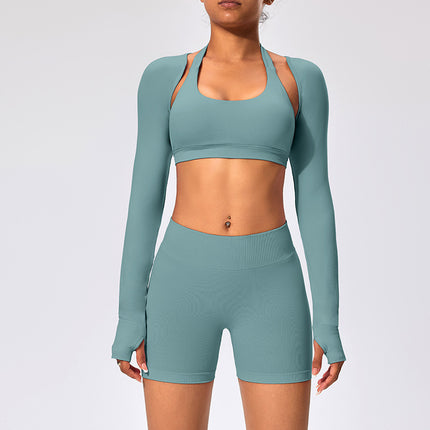 Shawl Yoga Wear for Women, Autumn Quick-Drying Tops, Women's Sports Fitness Jackets, Cardigans, Elegant, Breathable, Slimming Look Waistcoats