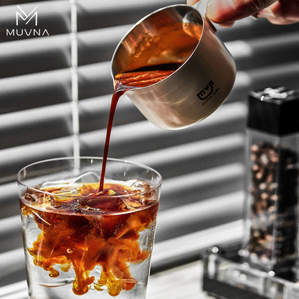 MUVNA Muweina Italian Coffee Cup Starrain Stainless Steel Extraction Cup Espresso Cup 100ml with Scale