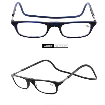 Presbyopia glasses New neck magnetic presbyopia glasses anti-blue light portable ultra-light flower glasses telescopic legs manufacturers wholesale