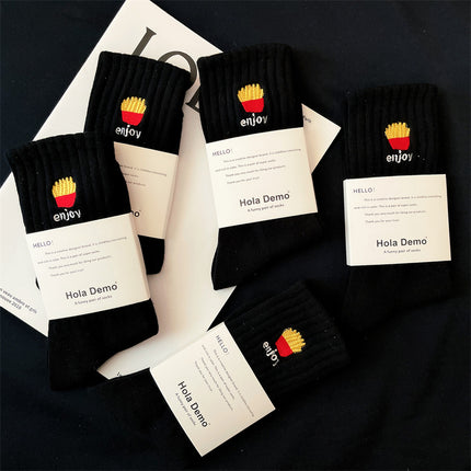 Socks Men's Cotton Socks Autumn and Winter Explosions Men's Long Socks New Embroidered Men's Socks Odor-proof Boneless Socks