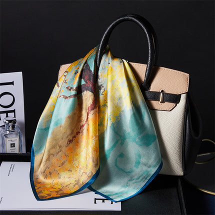 100% Silk Scarf Real Silk Premium Hangzhou Silk Small Square Scarf Spring and Autumn All-match Neck Protection Decorative Shirt Professional Scarf