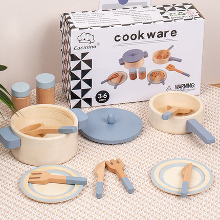 Cross-border New Products Wooden Children's Play-house Simulation Kitchen Toy Set Cooking Rice Cooking Kindergarten Interactive Toys
