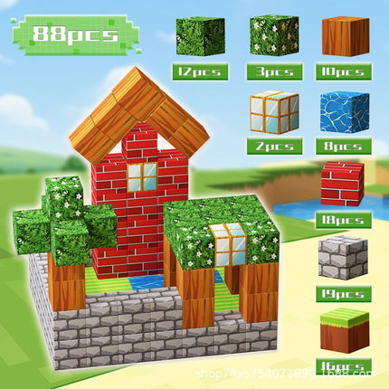Cross-Border Mc My Magnetic World Magnetic Block Building Blocks Assembly Gravity Puzzle Primitive Forest Amazon Jungle