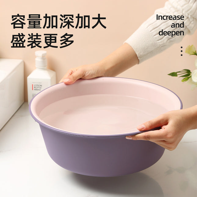 Plastic Household Washbasin Contrast Color S M L 3-Piece Set 5 Colors / Bassine Plastique Ménagère Bicolore S M L Set 3 Pièces 5 Couleurs