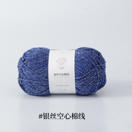 Silver Hollow Cotton 1.5mm Glossy Fine Woven Creative DIY Handmade Crochet Bag
