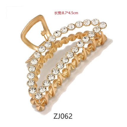 European and American Korean style electroplated rhinestone clip simple women's hairpin hairpin all-match internet celebrity rare medium diamond style hair clip