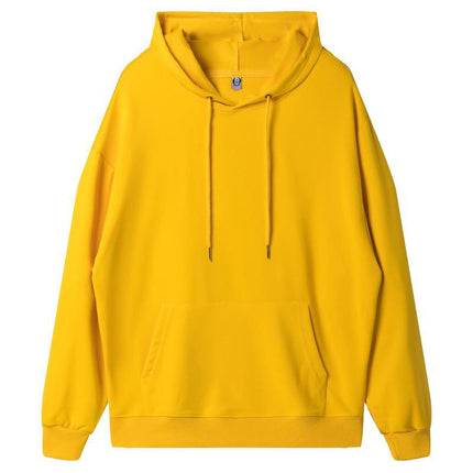 American fashion brand 260g pullover casual loose hooded sweater dopamine solid color heavy shoulder hoodie in spring and autumn