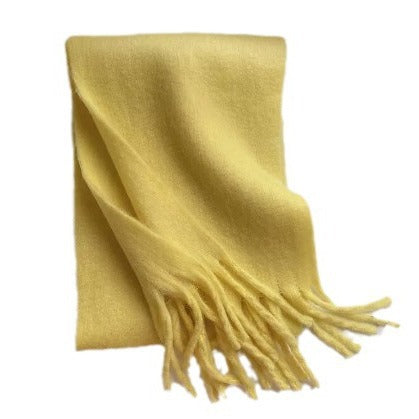 Solid Color Thickened and Extended Scarf for Women, 2026 Autumn and Winter New Korean Style, Versatile Winter Shawl for Students, Pink