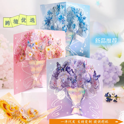Core Mo stereo 3d cake greeting card sweet mood little girl birthday card birthday greeting card envelope suit
