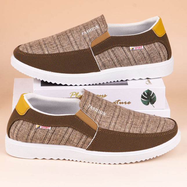 Men's Shoes Autumn Breathable Old Beijing Cloth Shoes Men's Casual Lazy One-Step Low-Top Canvas Shoes All-Match Board Shoes