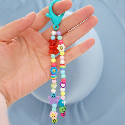 Factory direct supply handmade beaded mobile phone lanyard bluetooth speaker lanyard flashlight fan selfie stick U disk sling