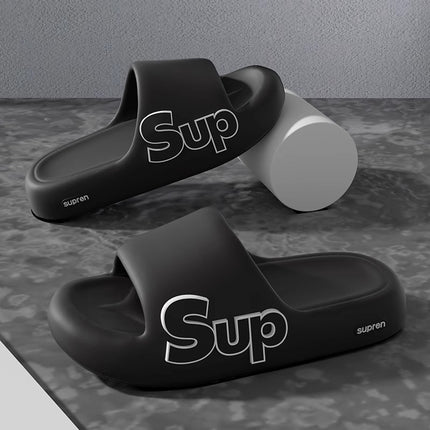 Stepping on excrement feeling household slippers women's summer 2024 new indoor home thick bottom bathroom non-slip non-smelly feet sandals for men