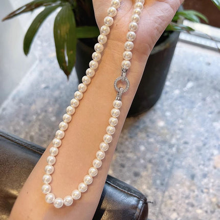 Imitation Pearl Crystal Pearl Necklace for Women, Light Luxury and High-End Feel, 2025 New Popular Spring and Summer Sweater Chain