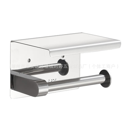 Cross-border stainless steel tissue holder roll paper holder toilet paper holder non-perforated tissue holder mobile phone rack hotel project